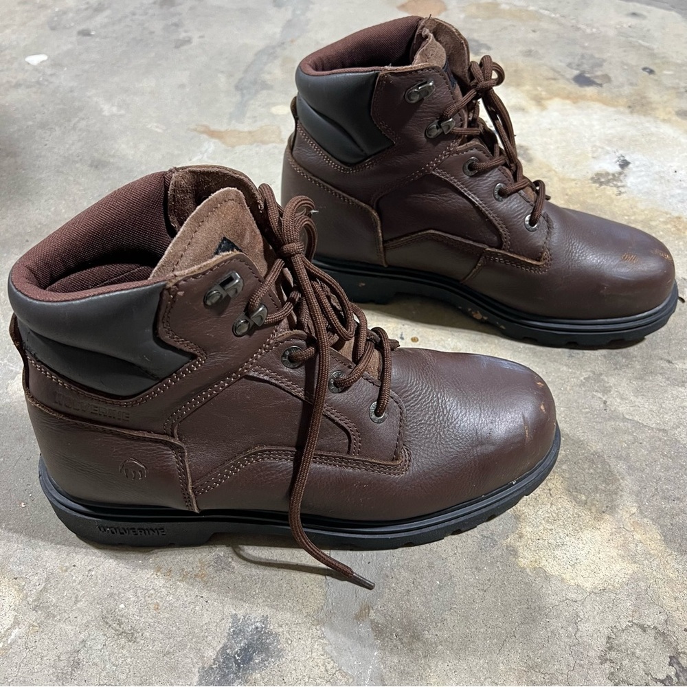 MEN'S WOLVERINE WATERPROOF STEEL-TOE 6" WORK BOOT, DARK BROWN 10.5